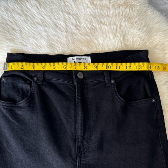 Reformation Jeans High Rise Skinny  Faded Black Destroyed Size 29 - Picture 12 of 16